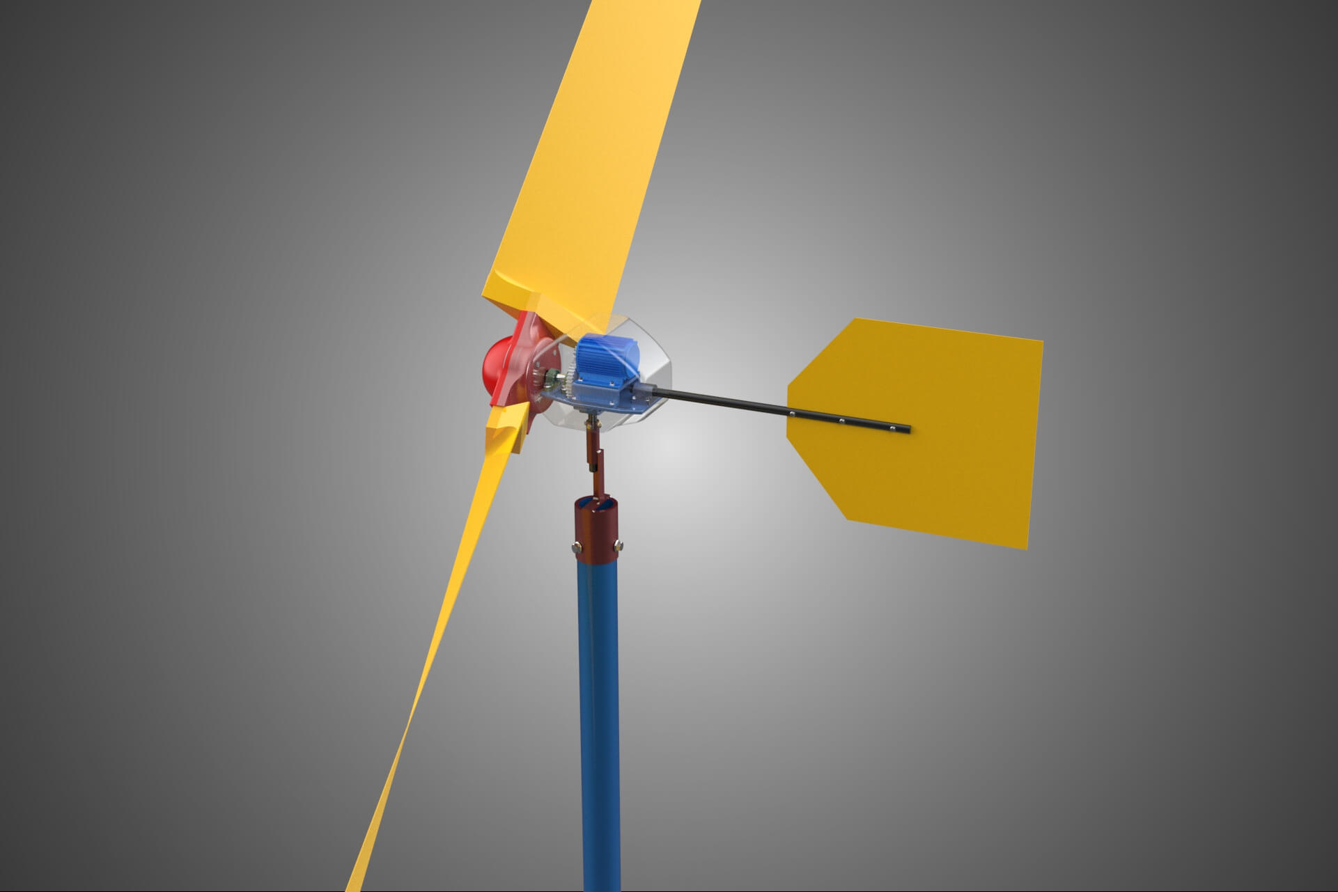 Wind Turbine Mill Generator Tower HAWT Horizontal Axis Vane 3D Model