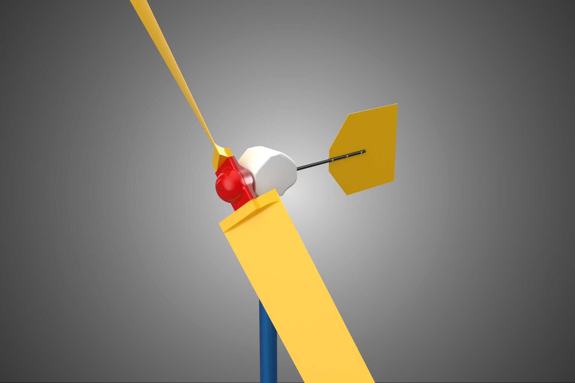 Wind Turbine Mill Generator Tower HAWT Horizontal Axis Vane 3D Model