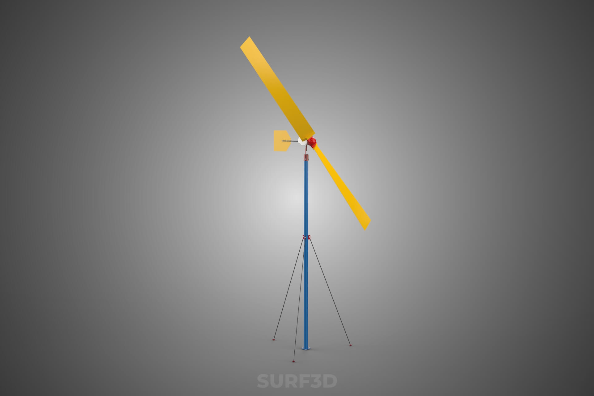 Wind Turbine Mill Generator Tower HAWT Horizontal Axis Vane 3D Model
