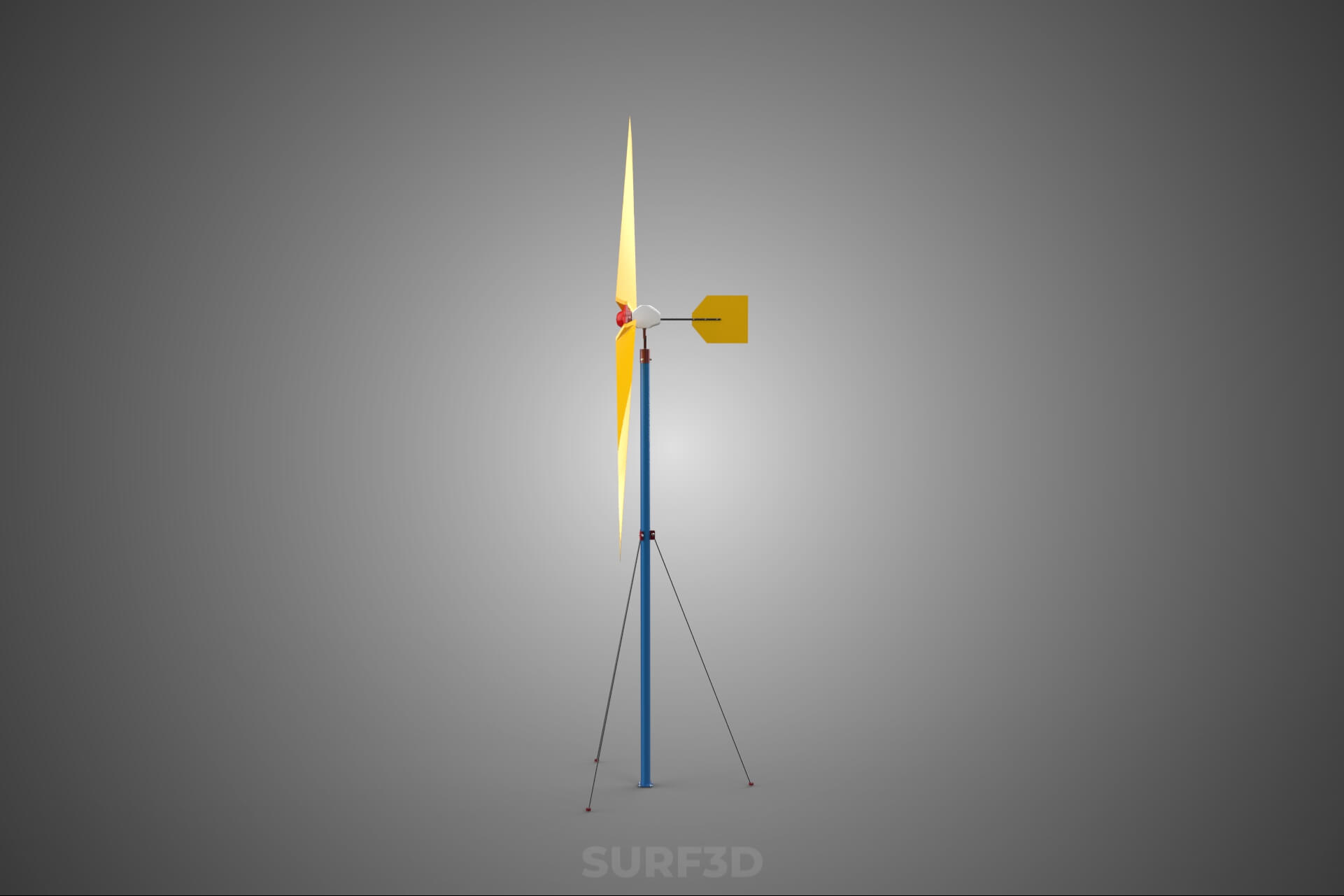 Wind Turbine Mill Generator Tower HAWT Horizontal Axis Vane 3D Model