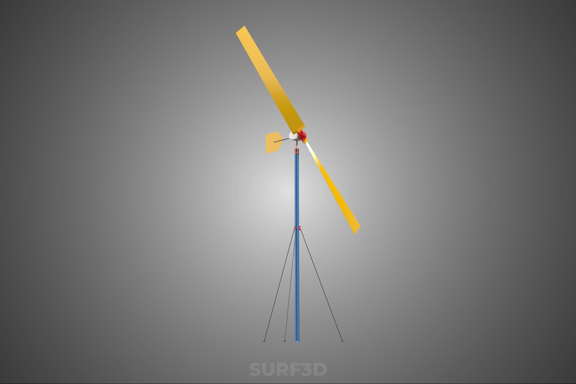 Wind Turbine Mill Generator Tower HAWT Horizontal Axis Vane 3D Model