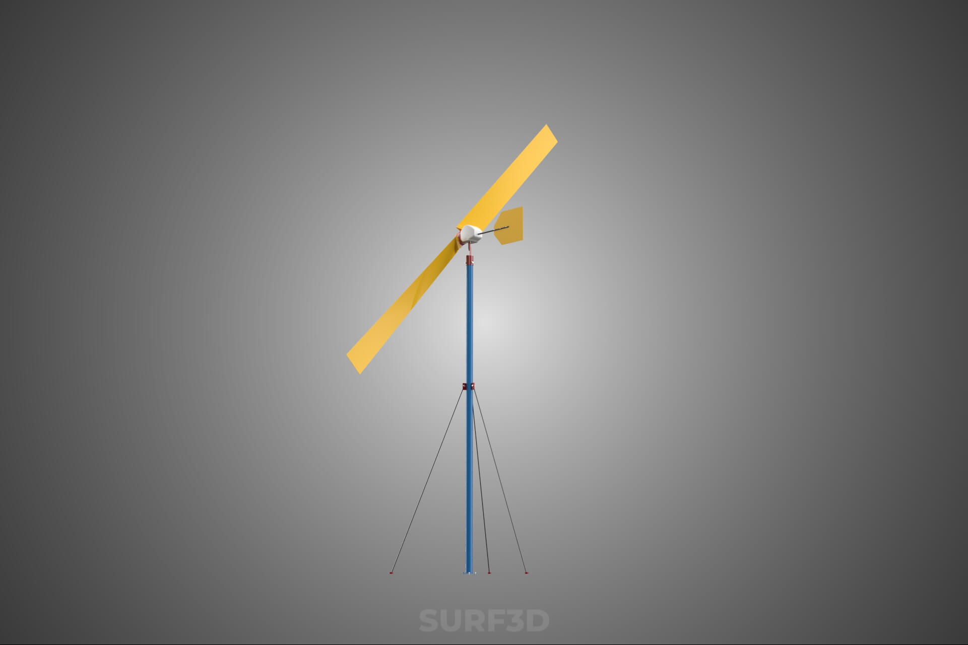 Wind Turbine Mill Generator Tower HAWT Horizontal Axis Vane 3D Model