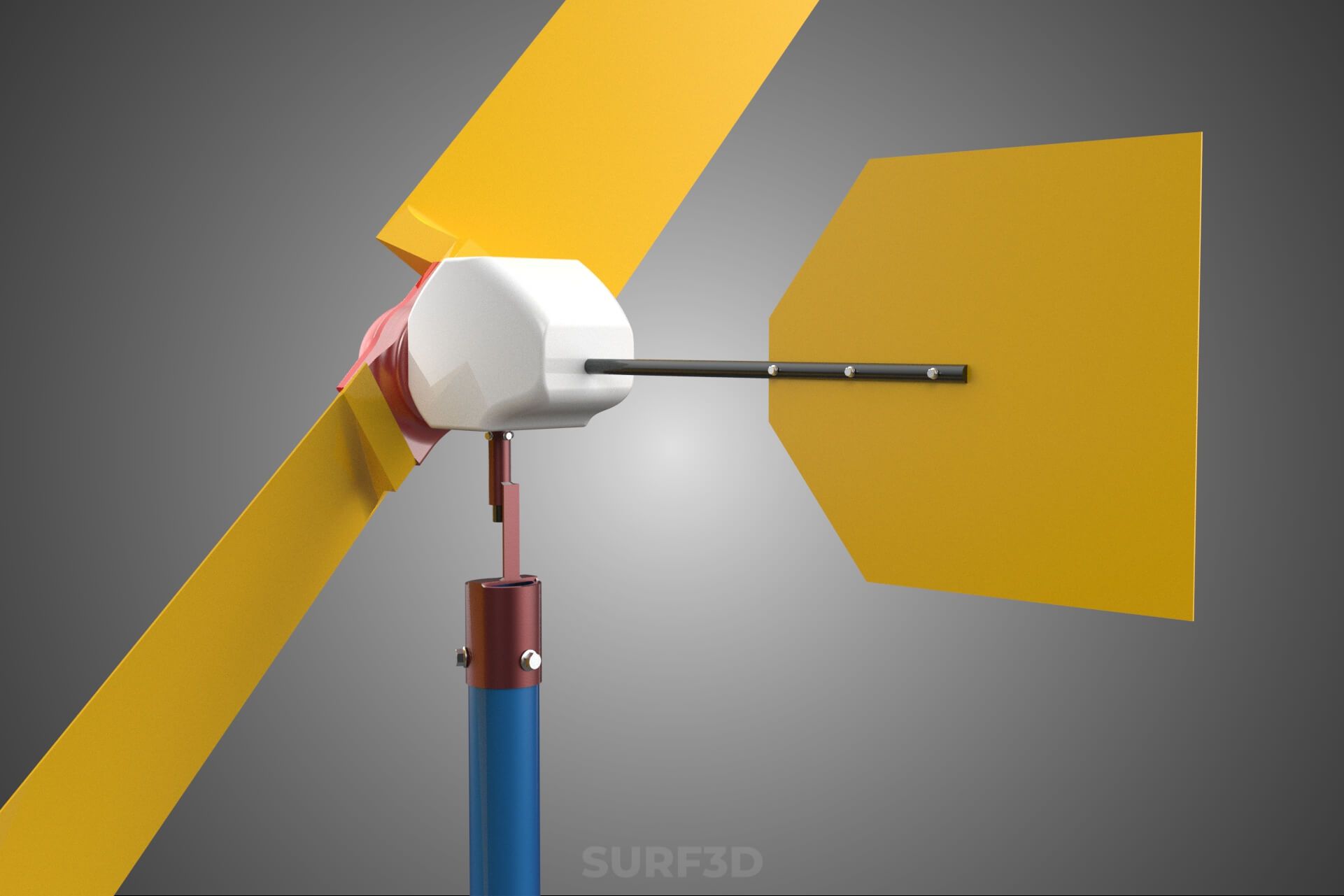Wind Turbine Mill Generator Tower HAWT Horizontal Axis Vane 3D Model