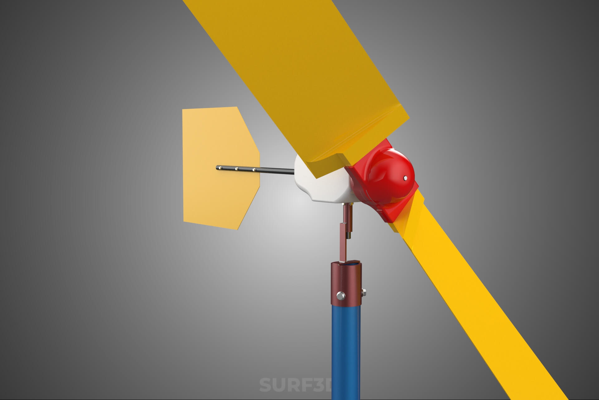 Wind Turbine Mill Generator Tower HAWT Horizontal Axis Vane 3D Model