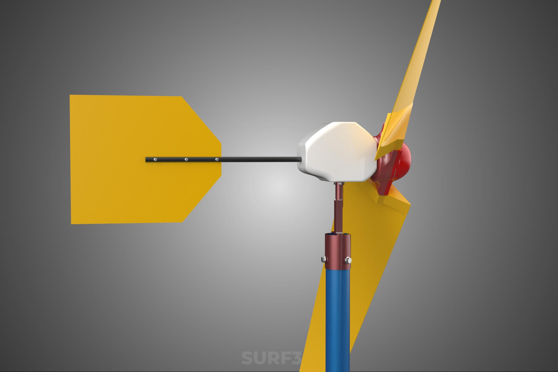 Wind Turbine Mill Generator Tower HAWT Horizontal Axis Vane 3D Model