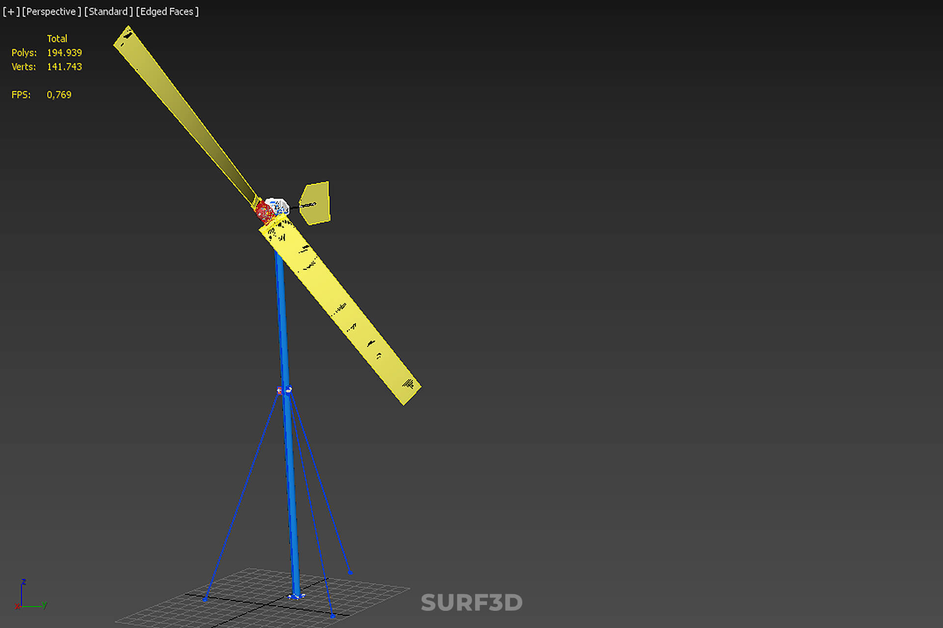 Wind Turbine Mill Generator Tower HAWT Horizontal Axis Vane 3D Model