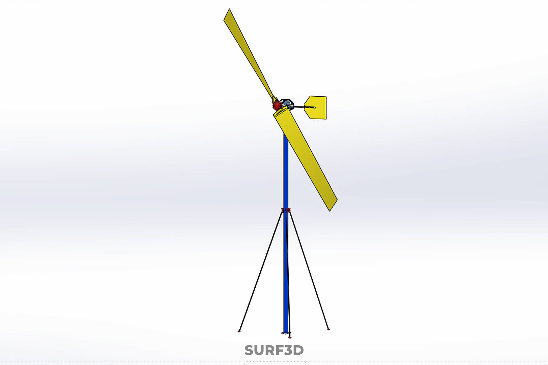 Wind Turbine Mill Generator Tower HAWT Horizontal Axis Vane 3D Model