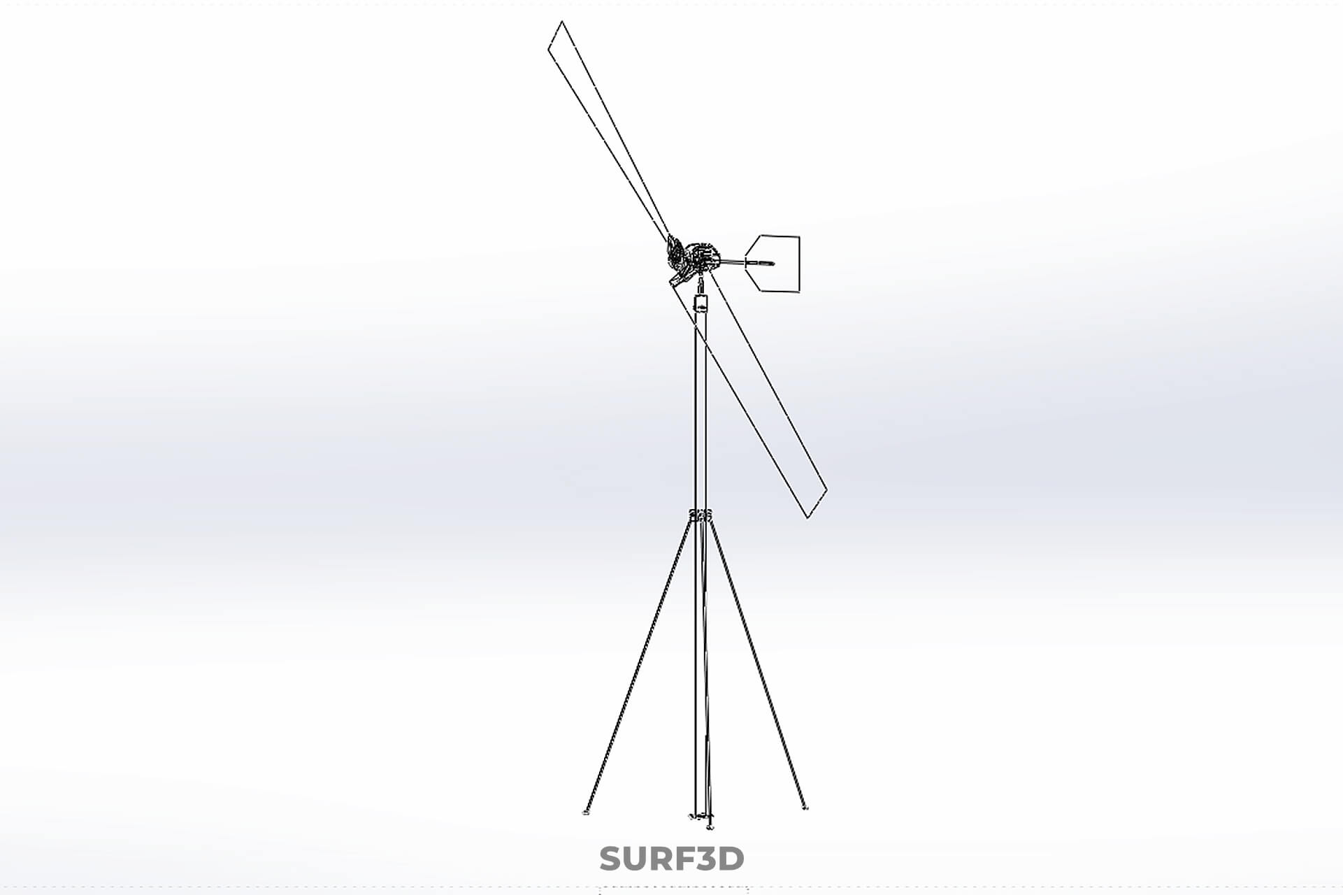 Wind Turbine Mill Generator Tower HAWT Horizontal Axis Vane 3D Model