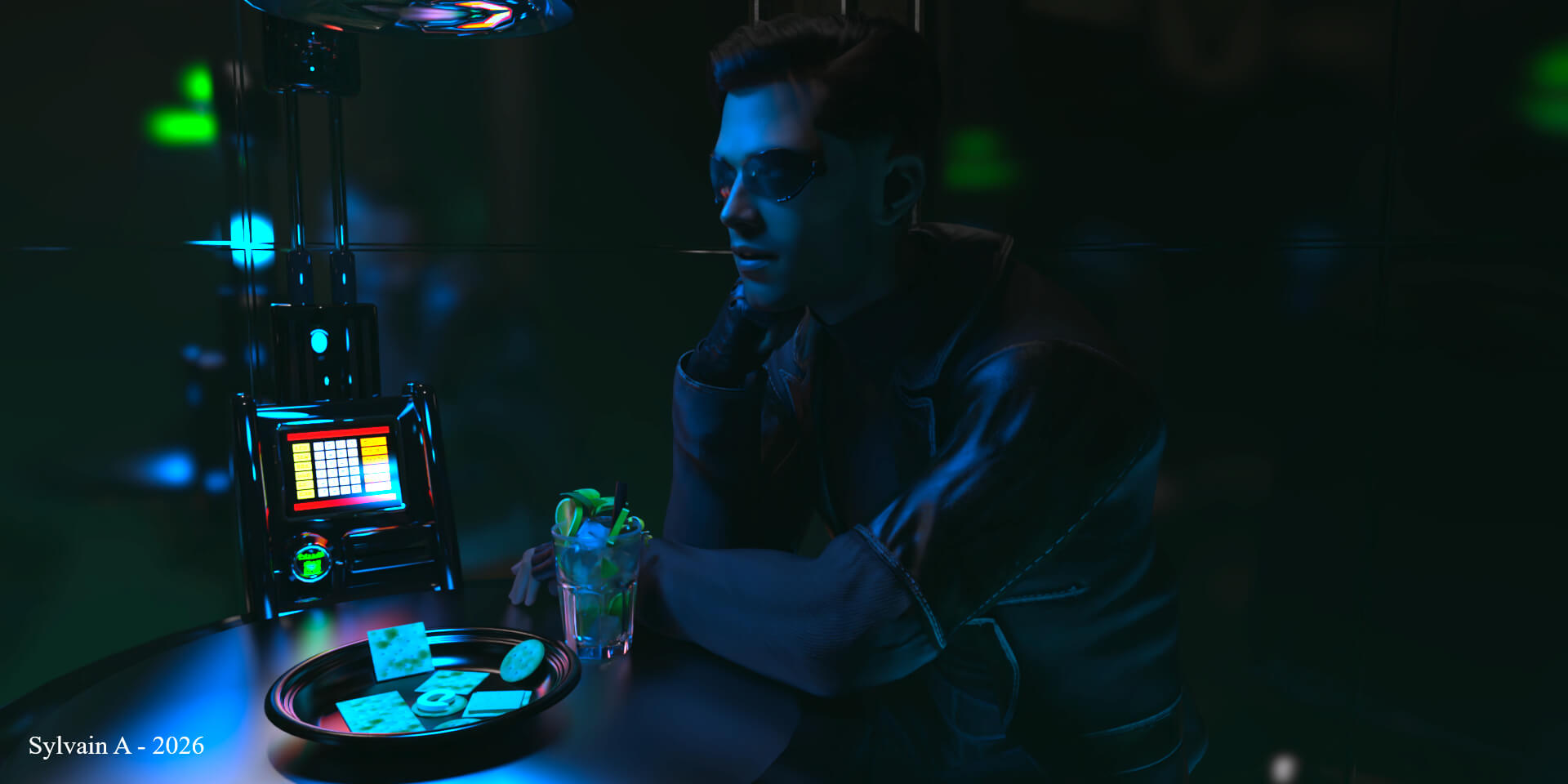 Drink and Crackers 3D Render, Digital Artwork by Sylvain-A
