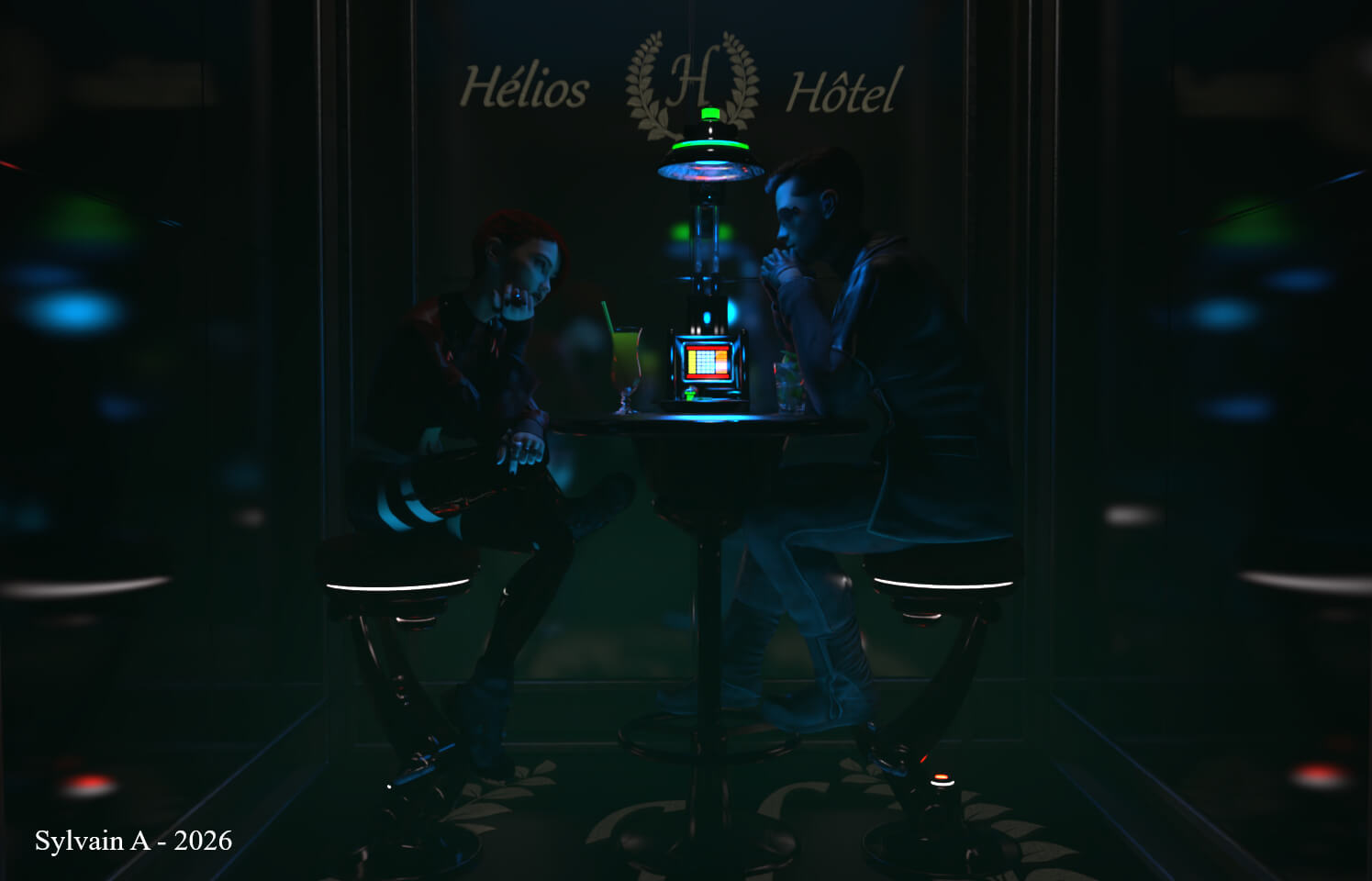 Private Booth 3D Render, Digital Artwork by Sylvain-A