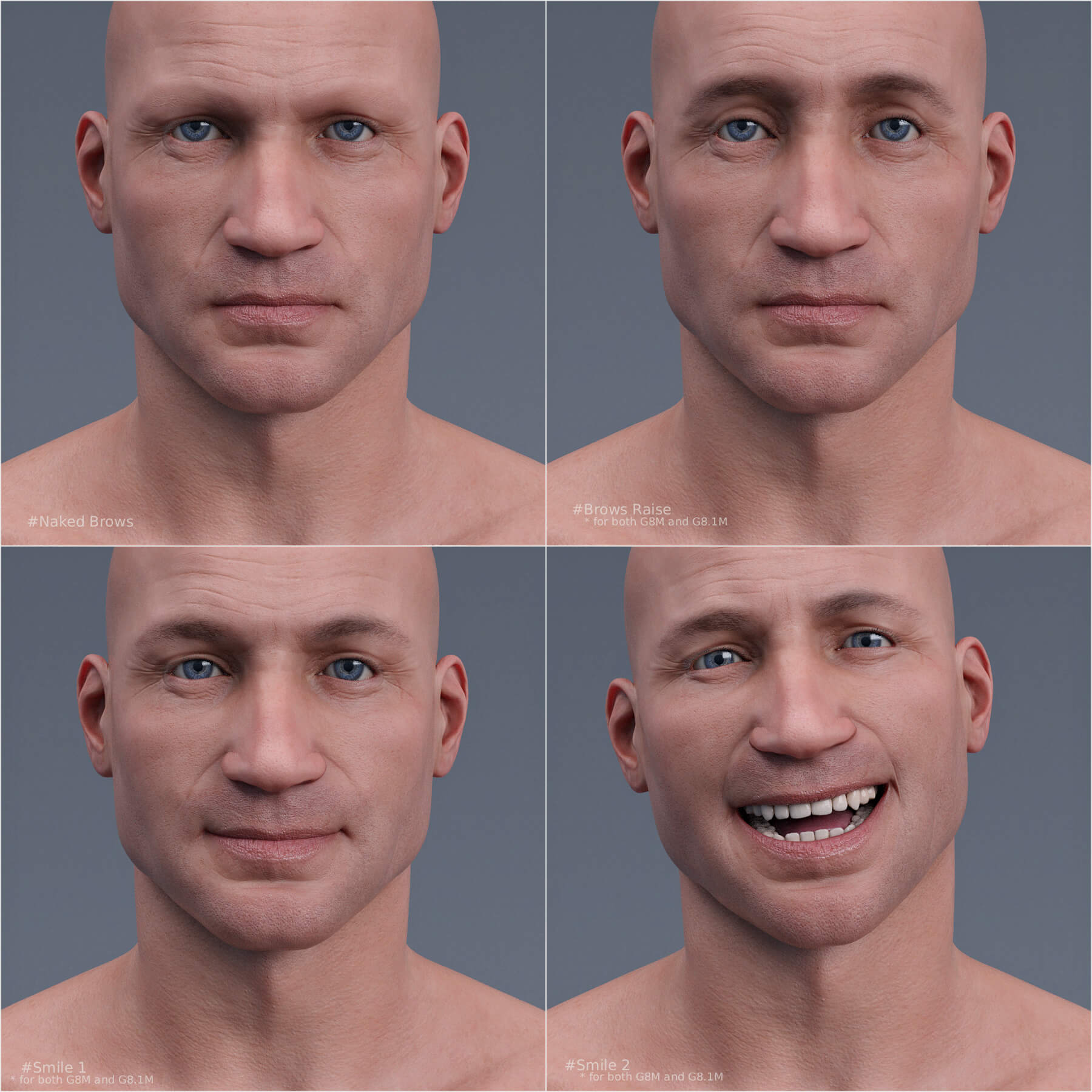 Carlos HD and his Expressions for G8/8.1M Daz Content