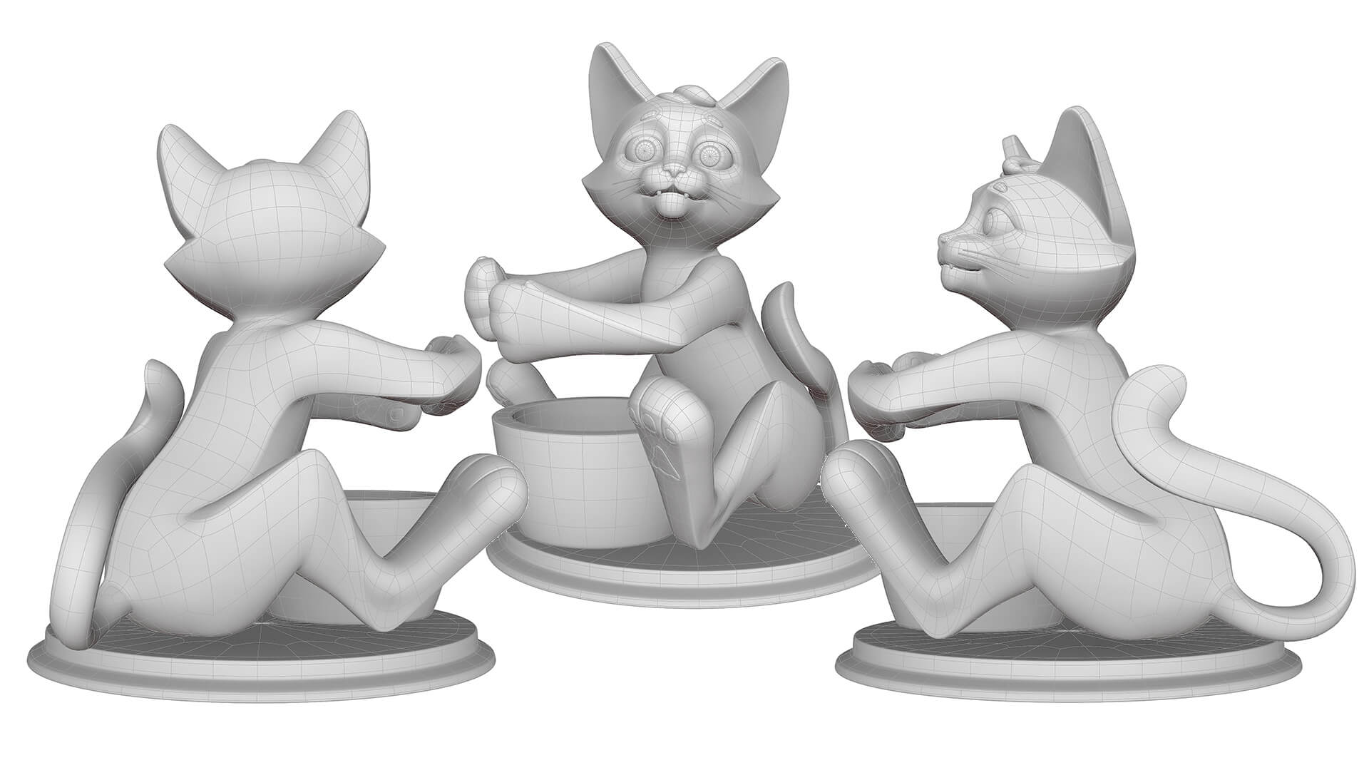Cat Stand For Pens and Pencils 3D Model