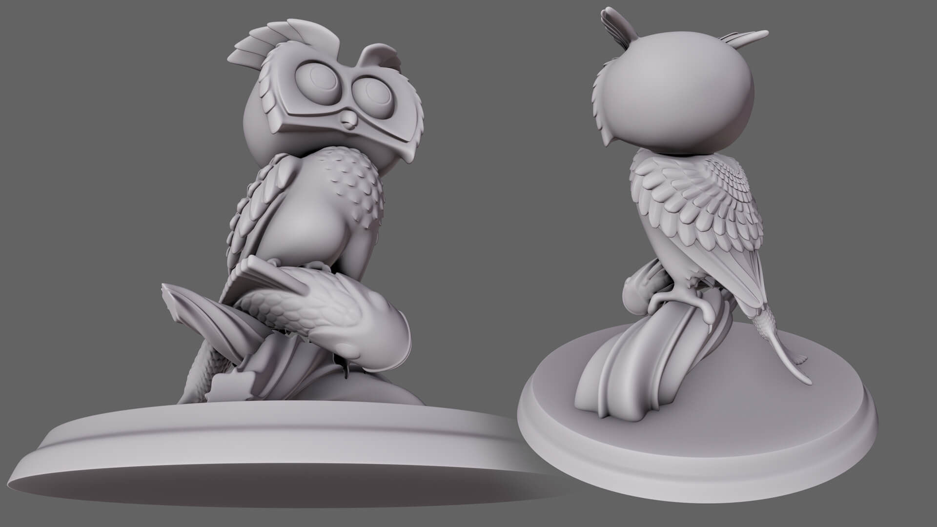 Owl Figurine 3D Print Model 3D Model
