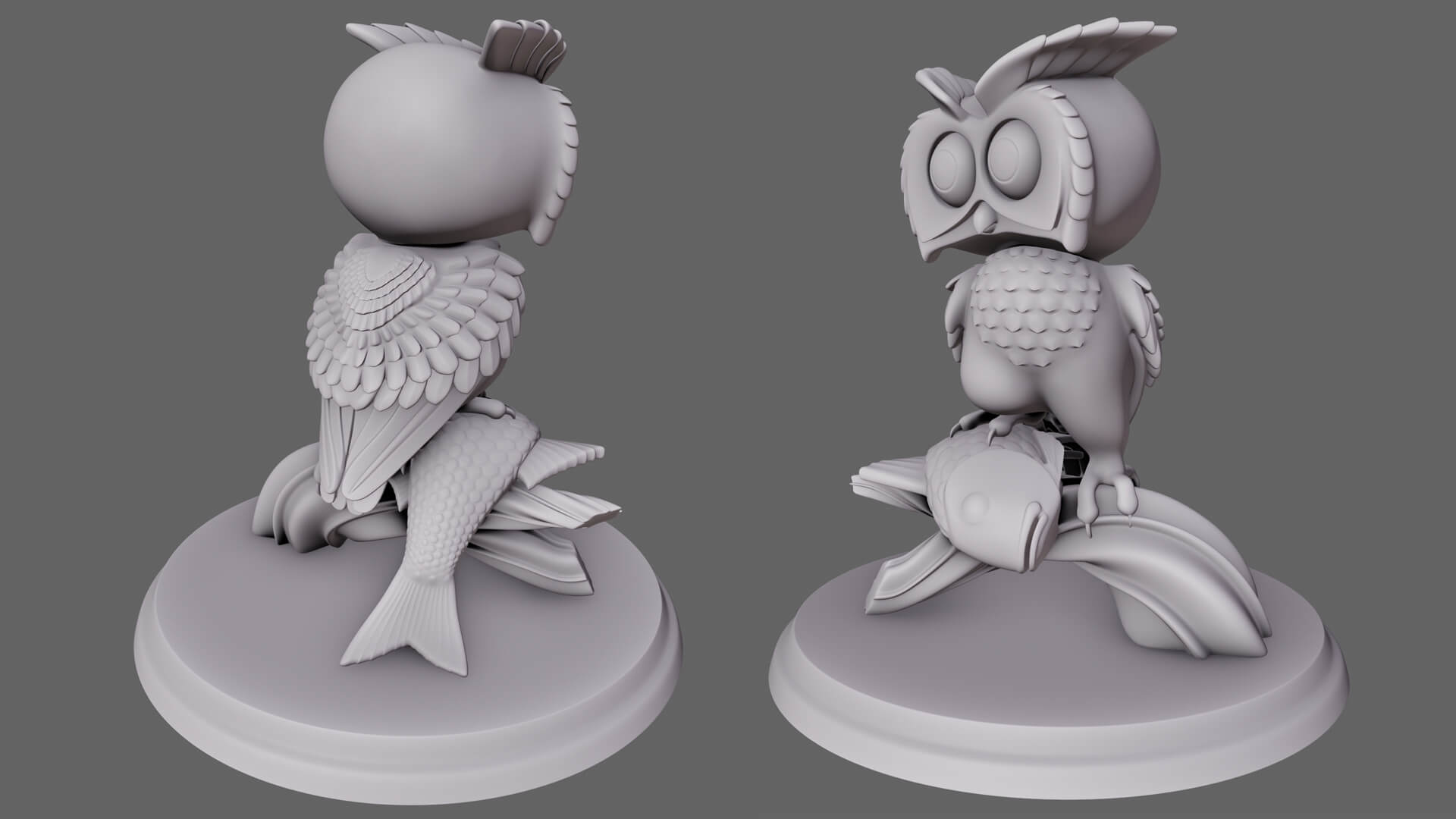 Owl Figurine 3D Print Model 3D Model
