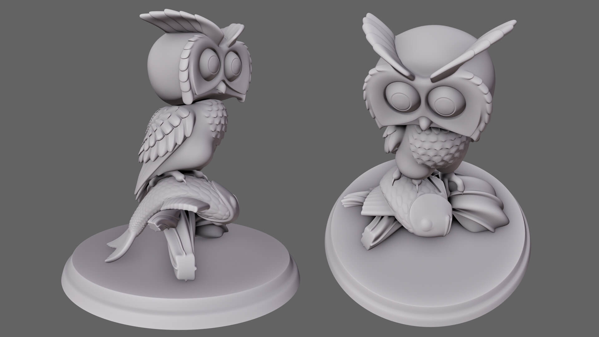 Owl Figurine 3D Print Model 3D Model