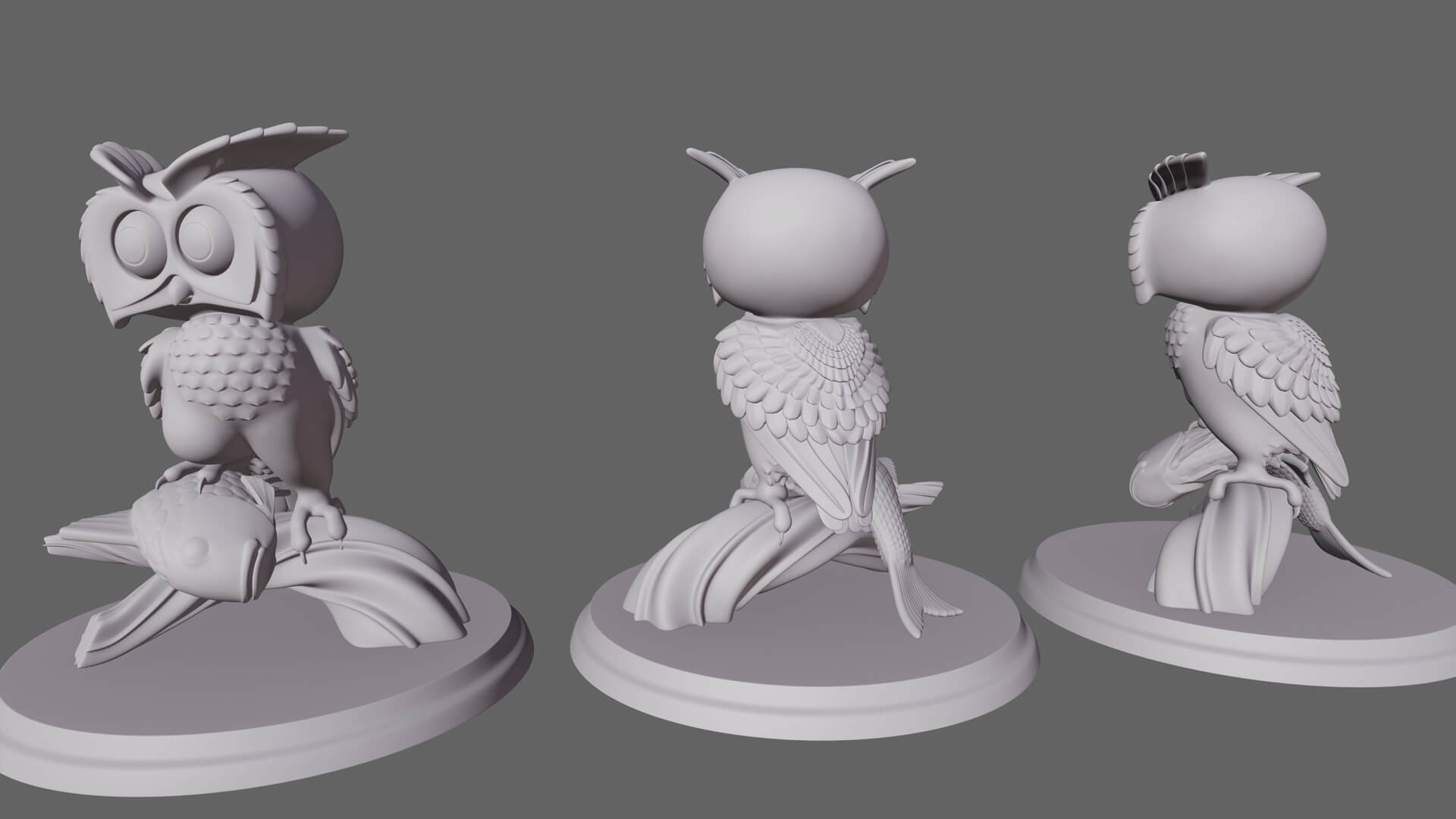 Owl Figurine 3D Print Model 3D Model