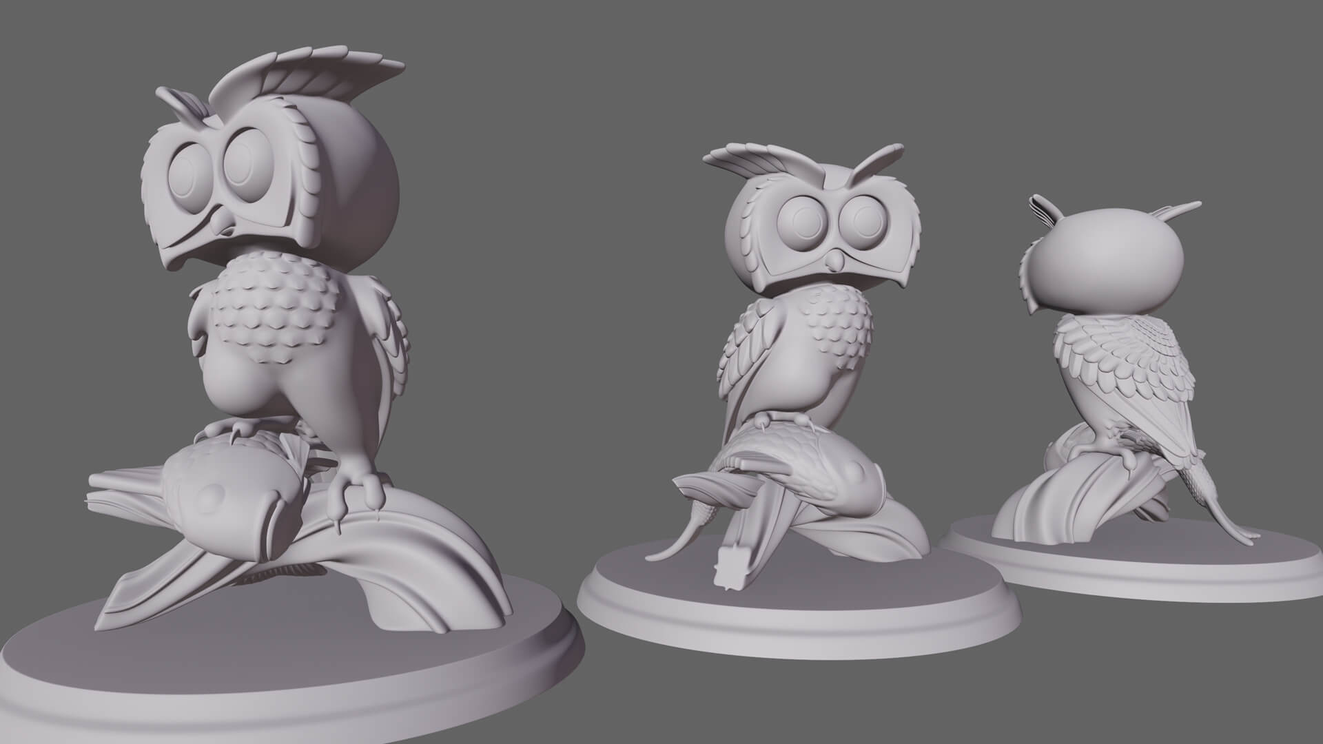 Owl Figurine 3D Print Model 3D Model