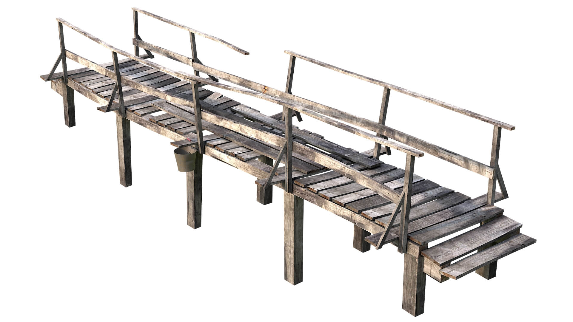 Wooden Bridge 3D Model