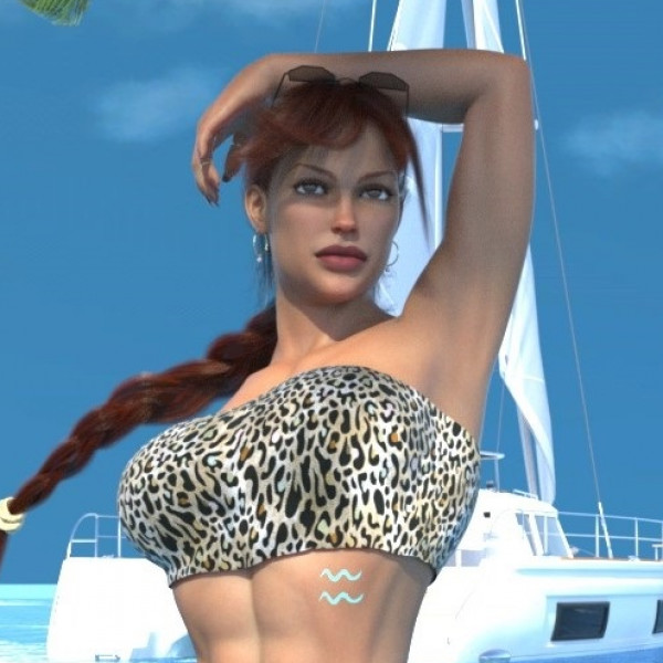 Electric Blue Lara Croft