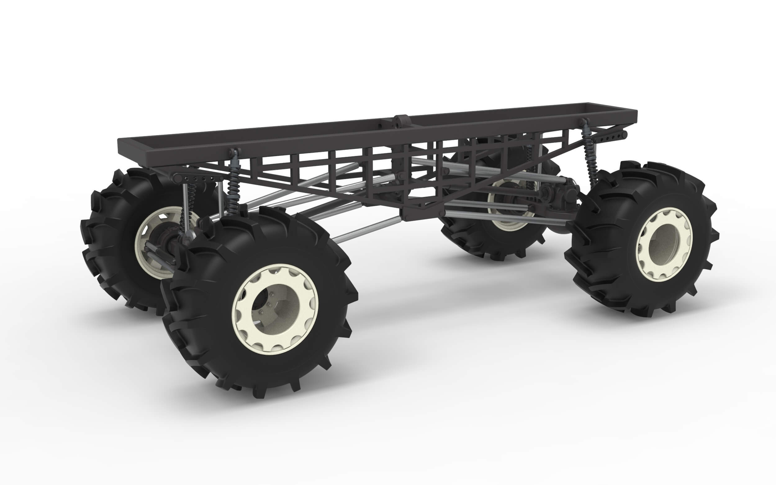 Chassis of Redneck Rave Mud Truck Version 2 Scale 125 3D Model
