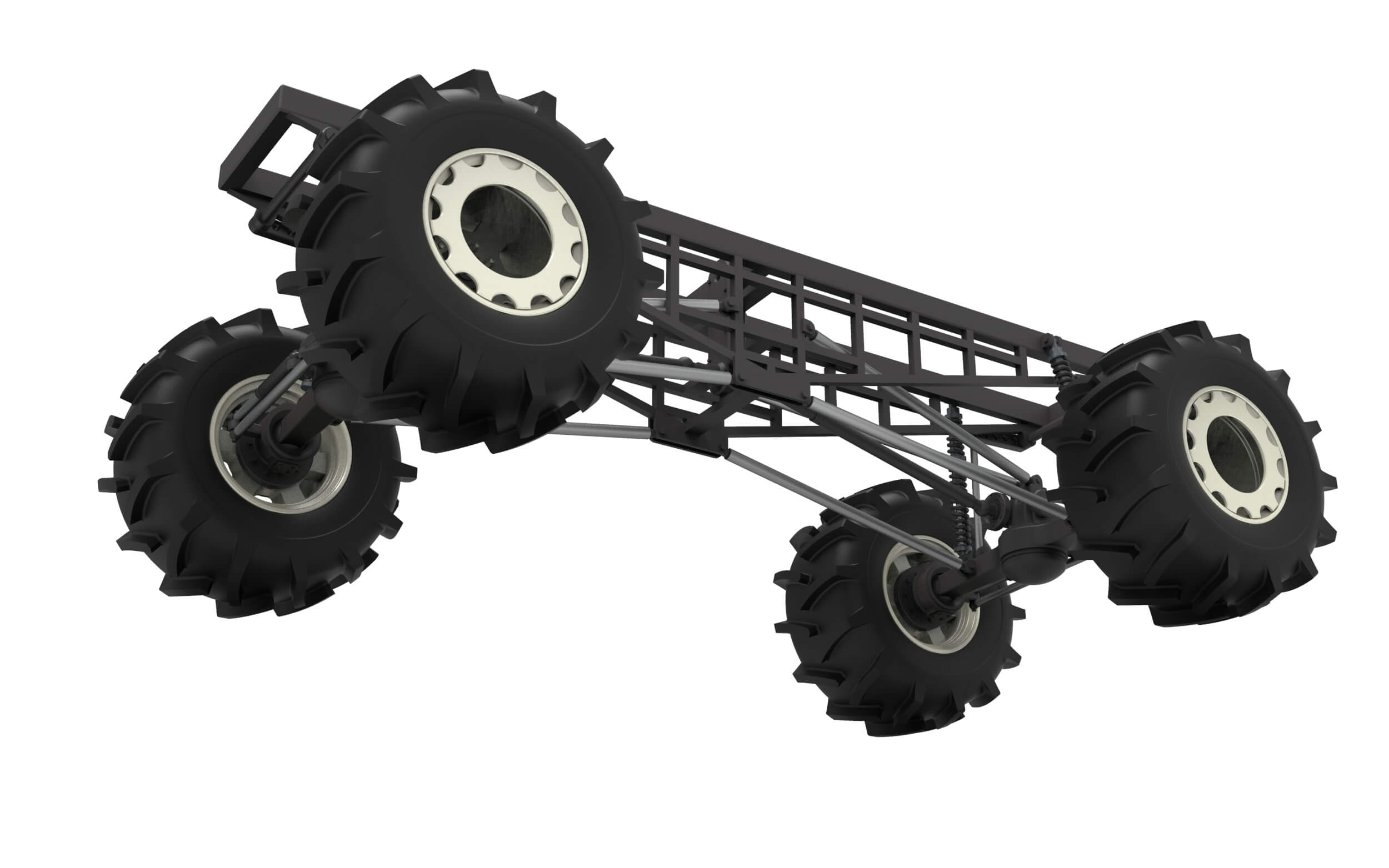 Chassis of Redneck Rave Mud Truck Version 2 Scale 125 3D Model