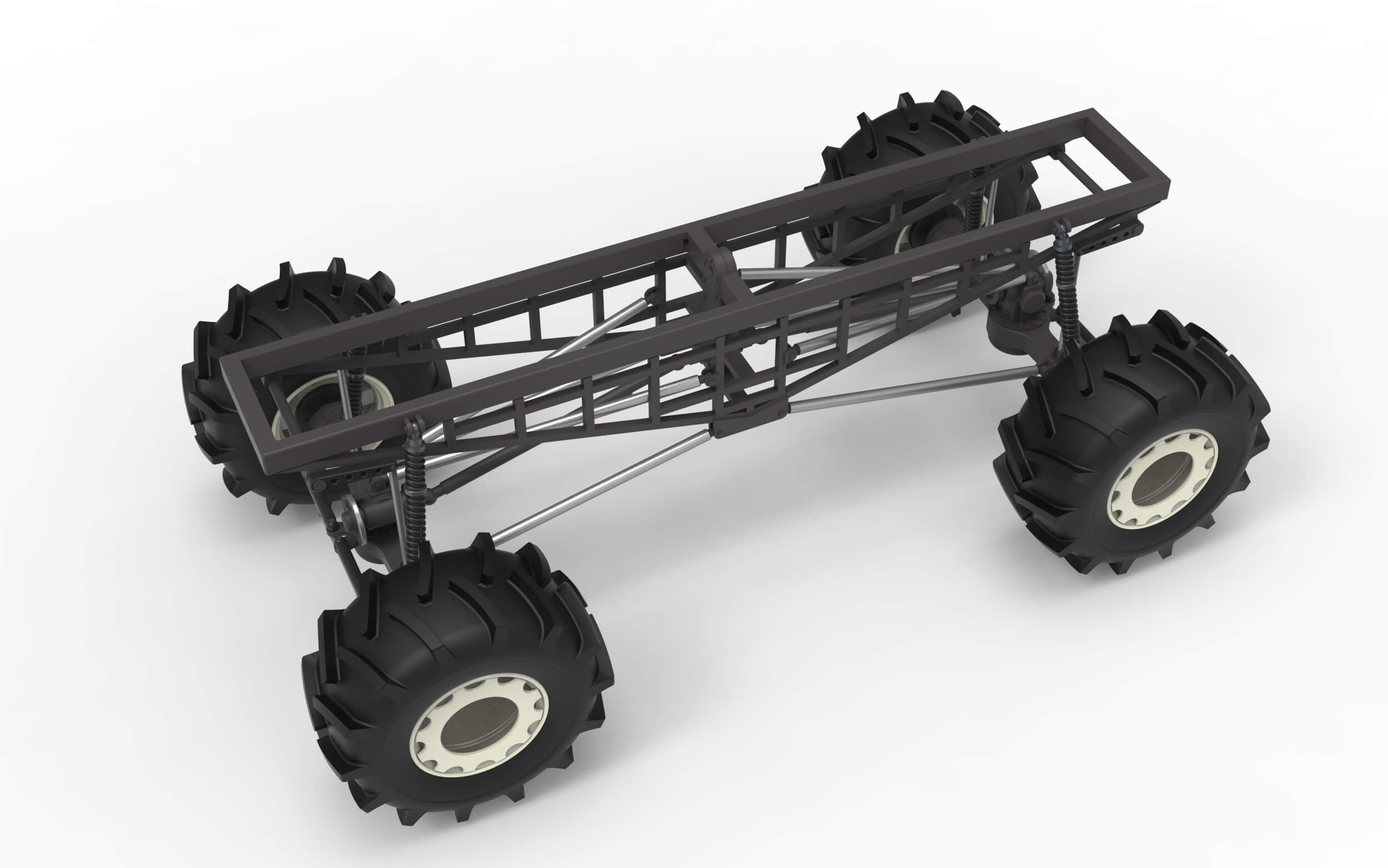 Chassis of Redneck Rave Mud Truck Version 2 Scale 125 3D Model