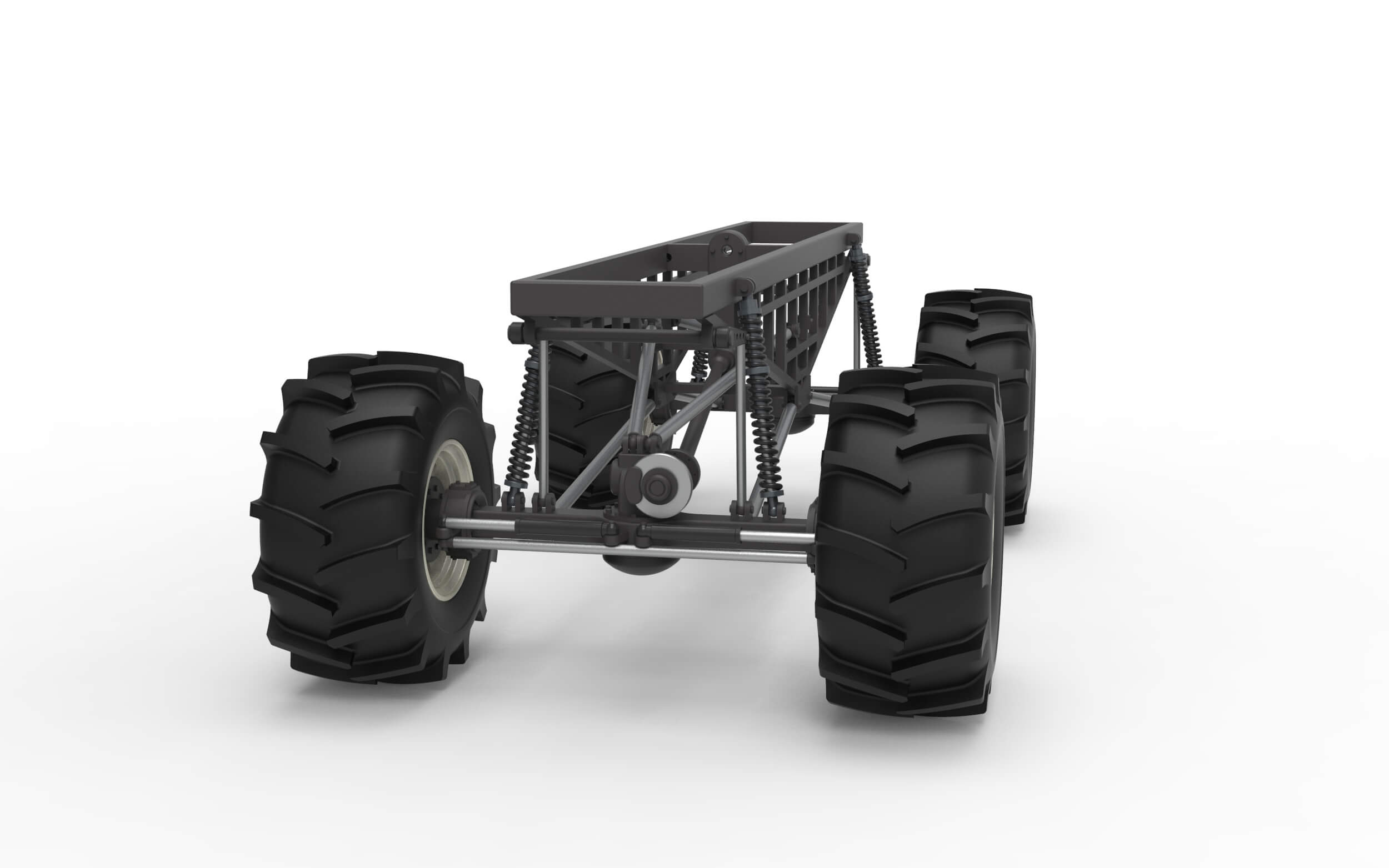 Chassis of Redneck Rave Mud Truck Version 2 Scale 125 3D Model