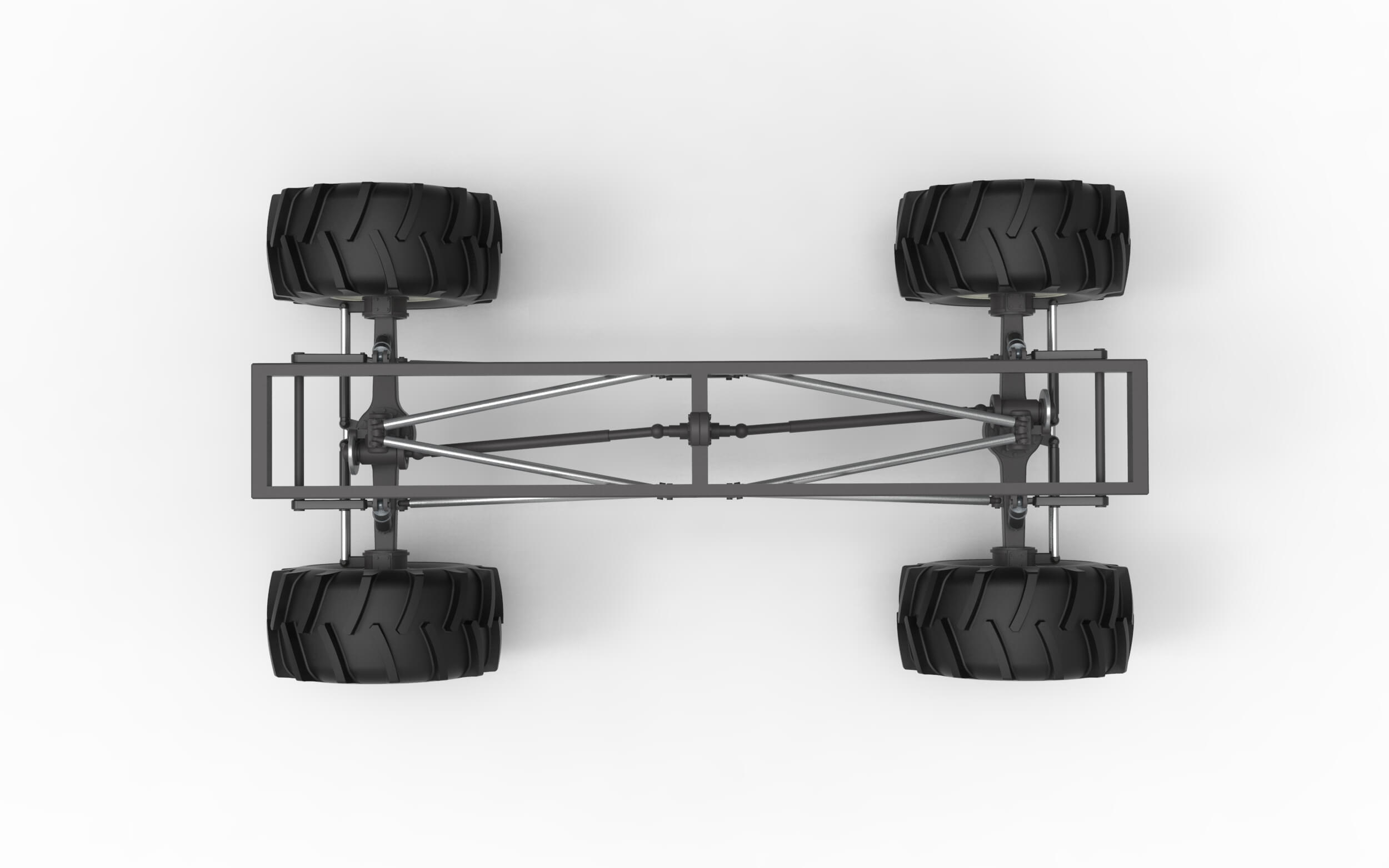 Chassis of Redneck Rave Mud Truck Version 2 Scale 125 3D Model