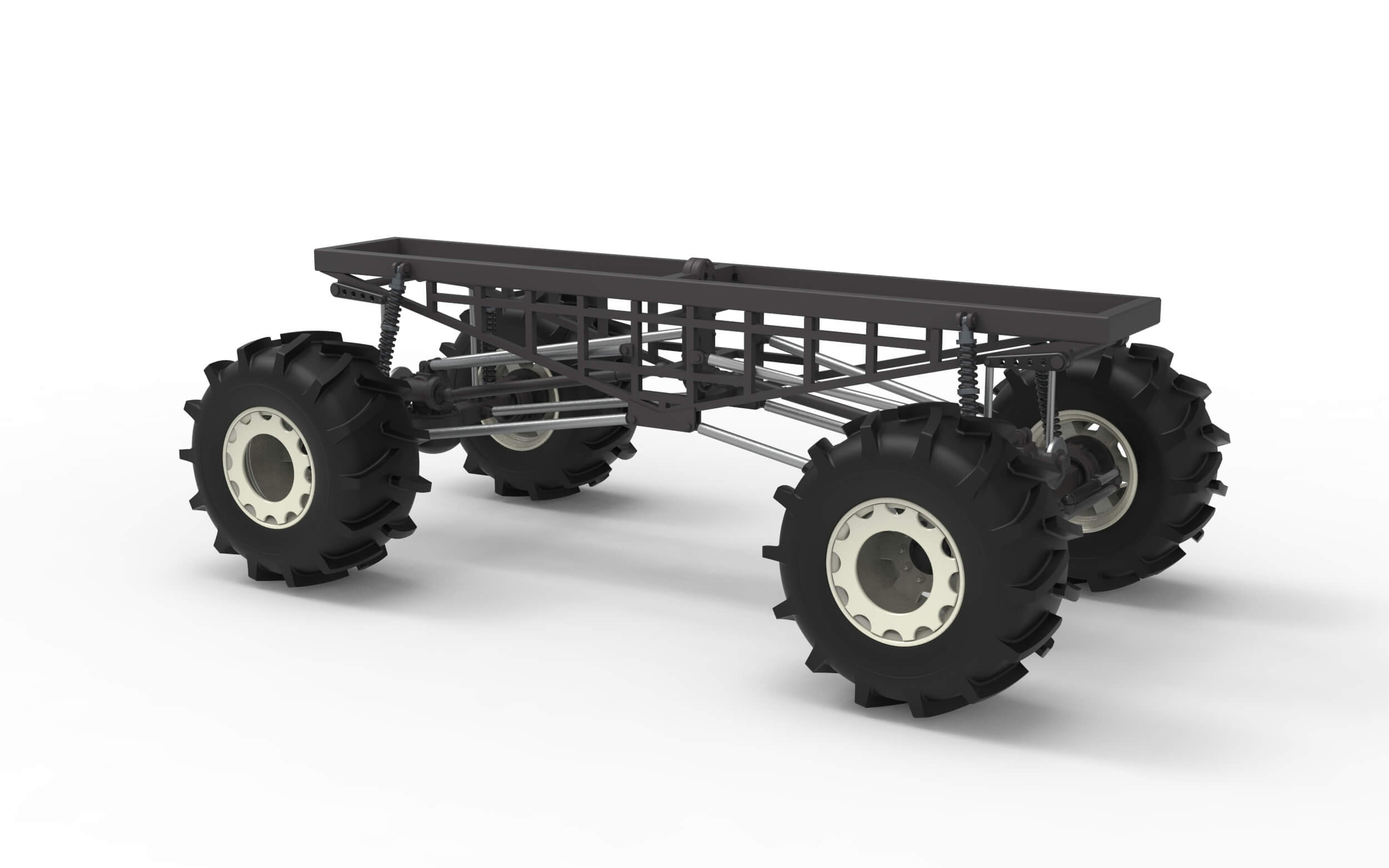 Chassis of Redneck Rave Mud Truck Version 2 Scale 125 3D Model