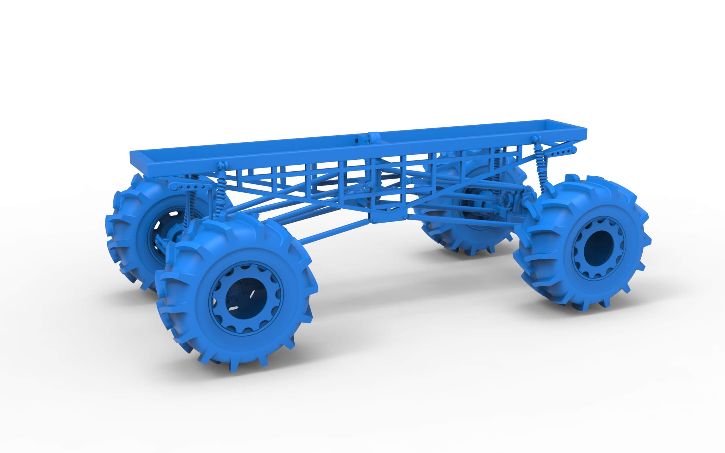 Chassis of Redneck Rave Mud Truck Version 2 Scale 125 3D Model