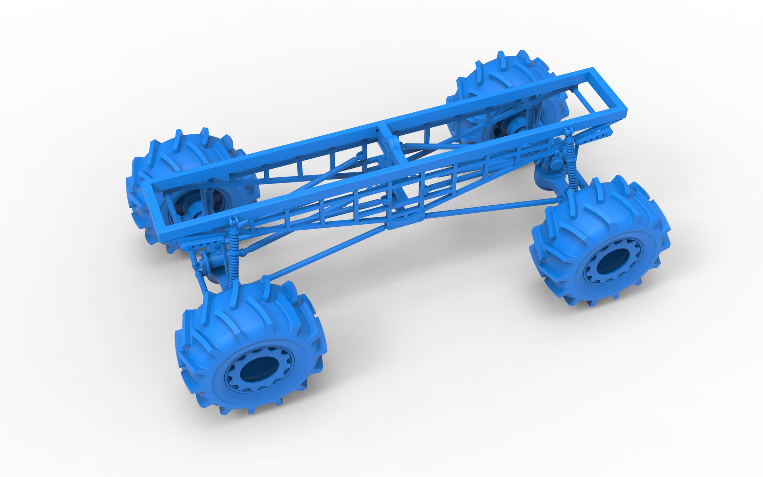Chassis of Redneck Rave Mud Truck Version 2 Scale 125 3D Model