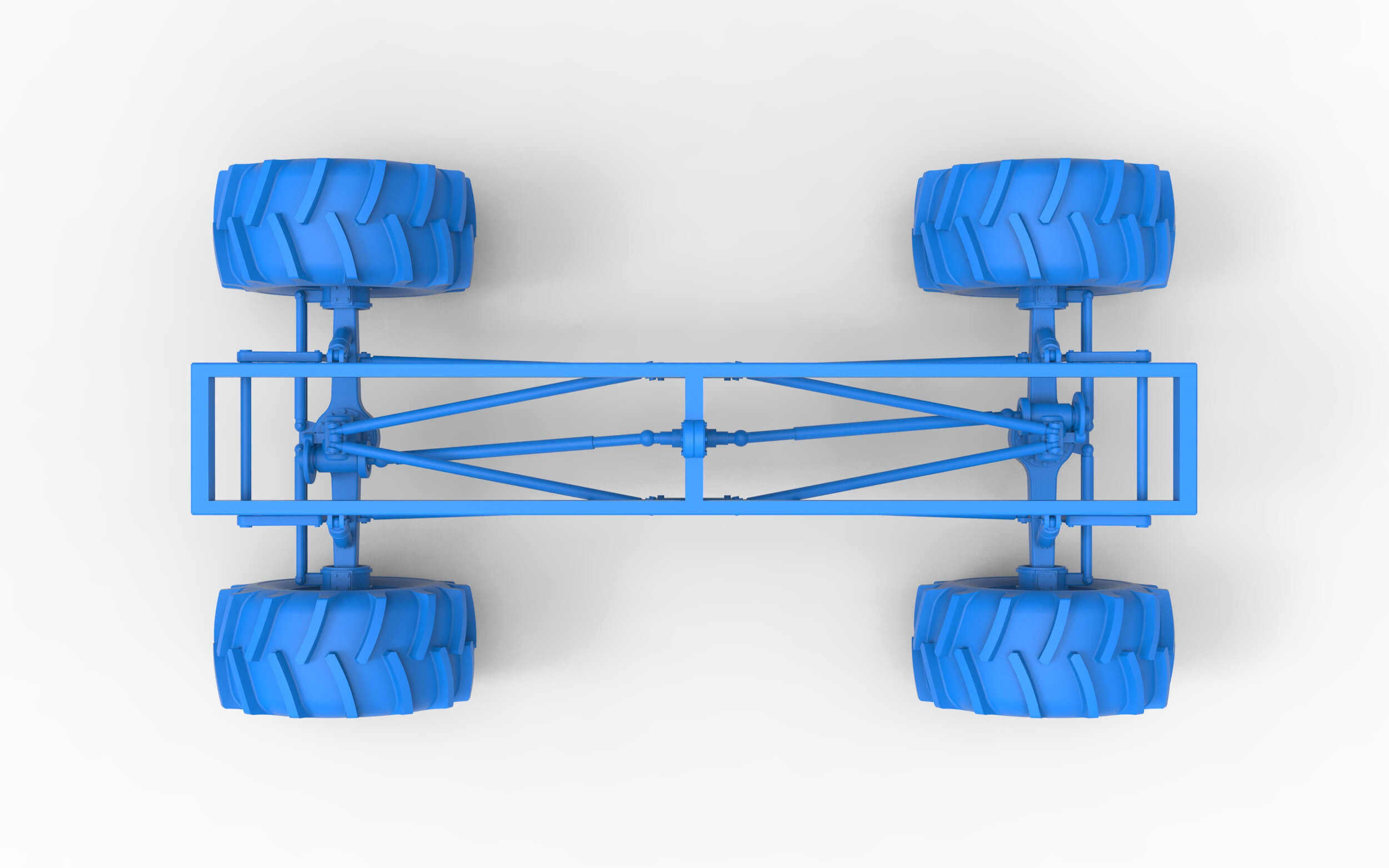 Chassis of Redneck Rave Mud Truck Version 2 Scale 125 3D Model