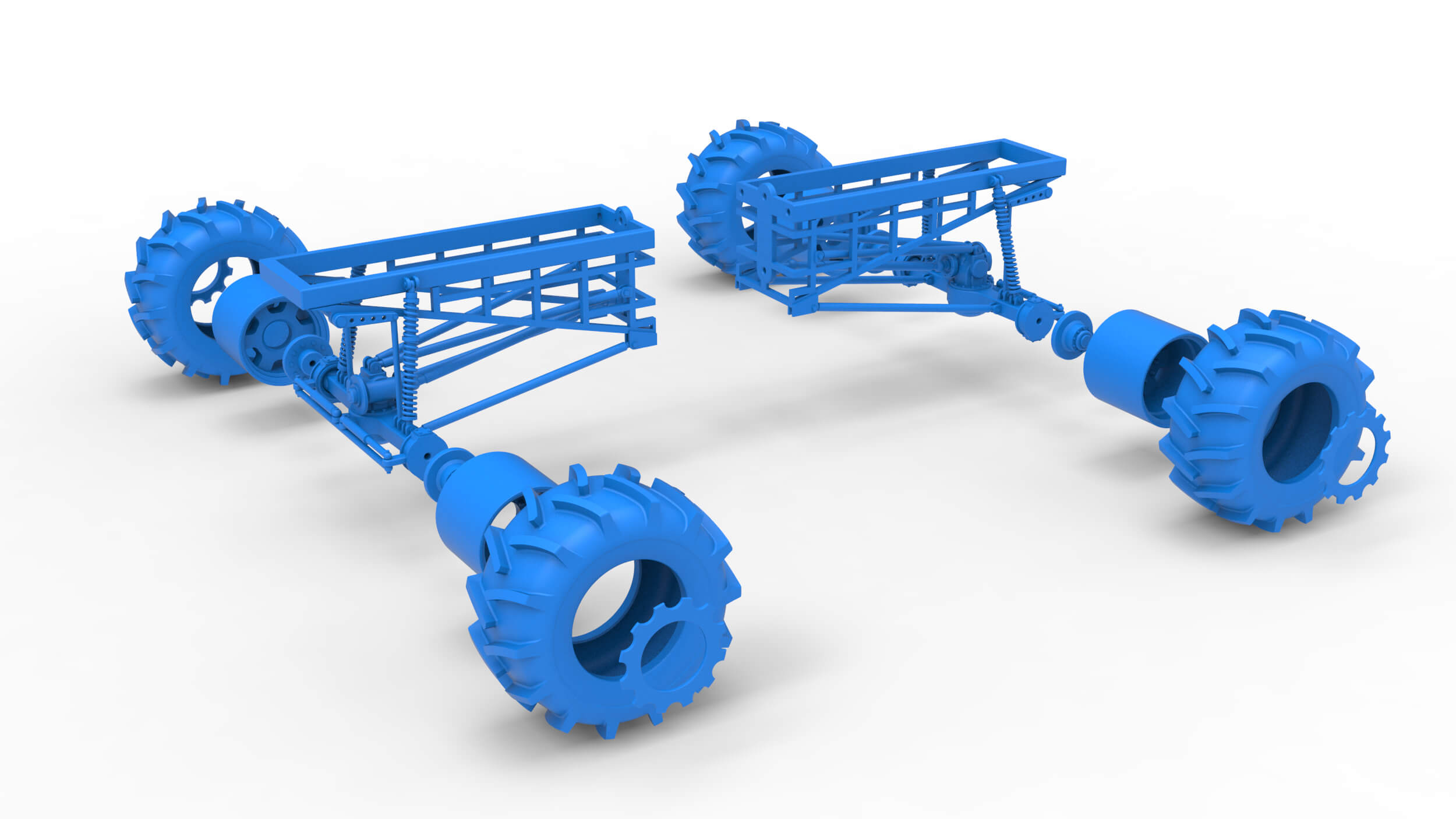 Chassis of Redneck Rave Mud Truck Version 2 Scale 125 3D Model
