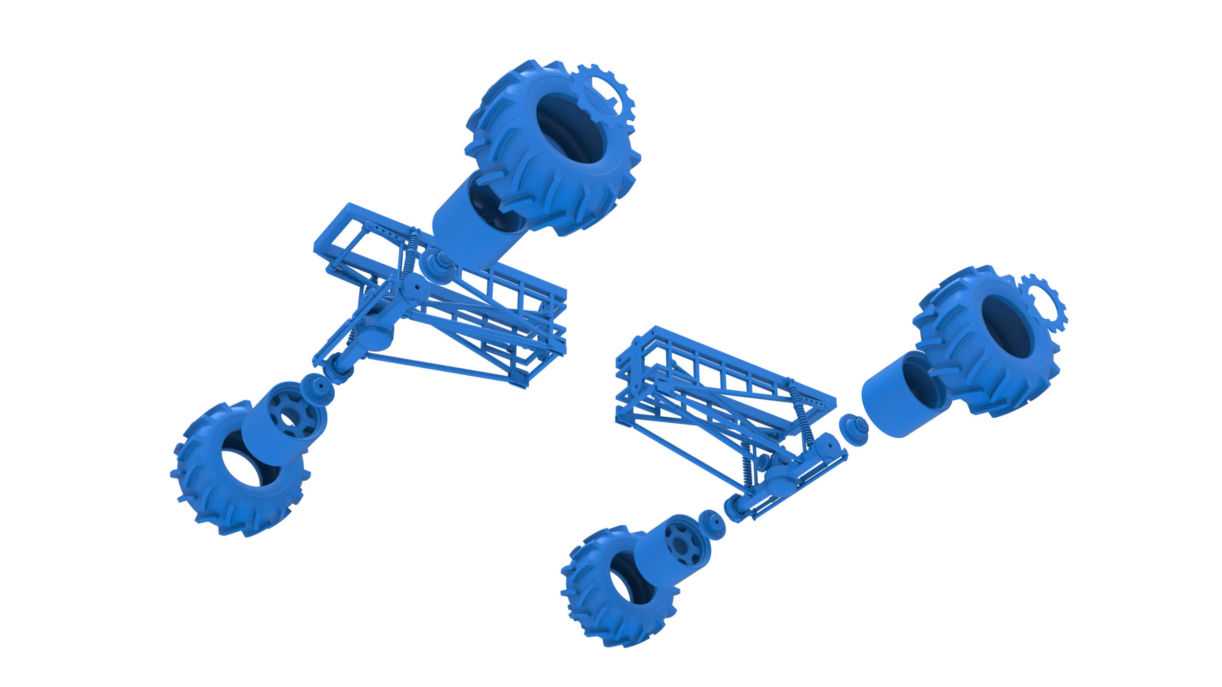 Chassis of Redneck Rave Mud Truck Version 2 Scale 125 3D Model