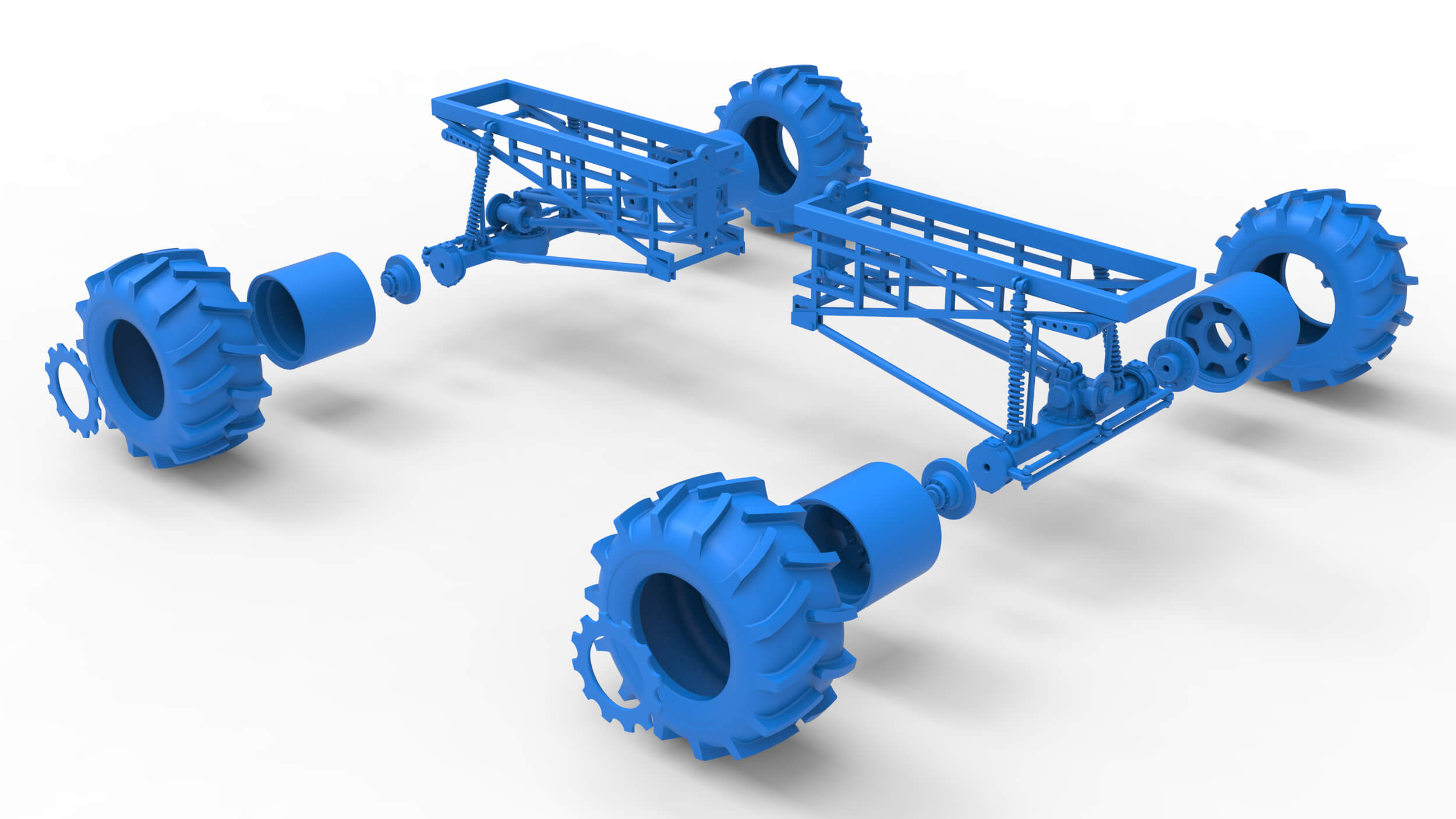 Chassis of Redneck Rave Mud Truck Version 2 Scale 125 3D Model