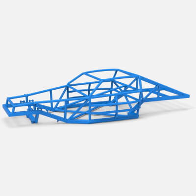 Frame of Vintage Dirt Late Model Race Car V2 Scale 1:25