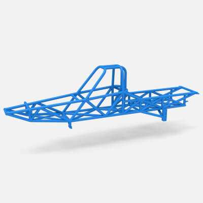 Frame of Vintage Mud Dragster Scale 1:25