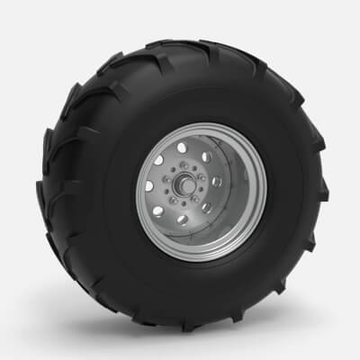 Front Wheel from Mud Dragster Version 4 Scale 1:25