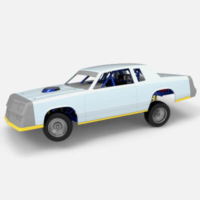 IMCA Stock car while turning Version 2 Scale 1:25