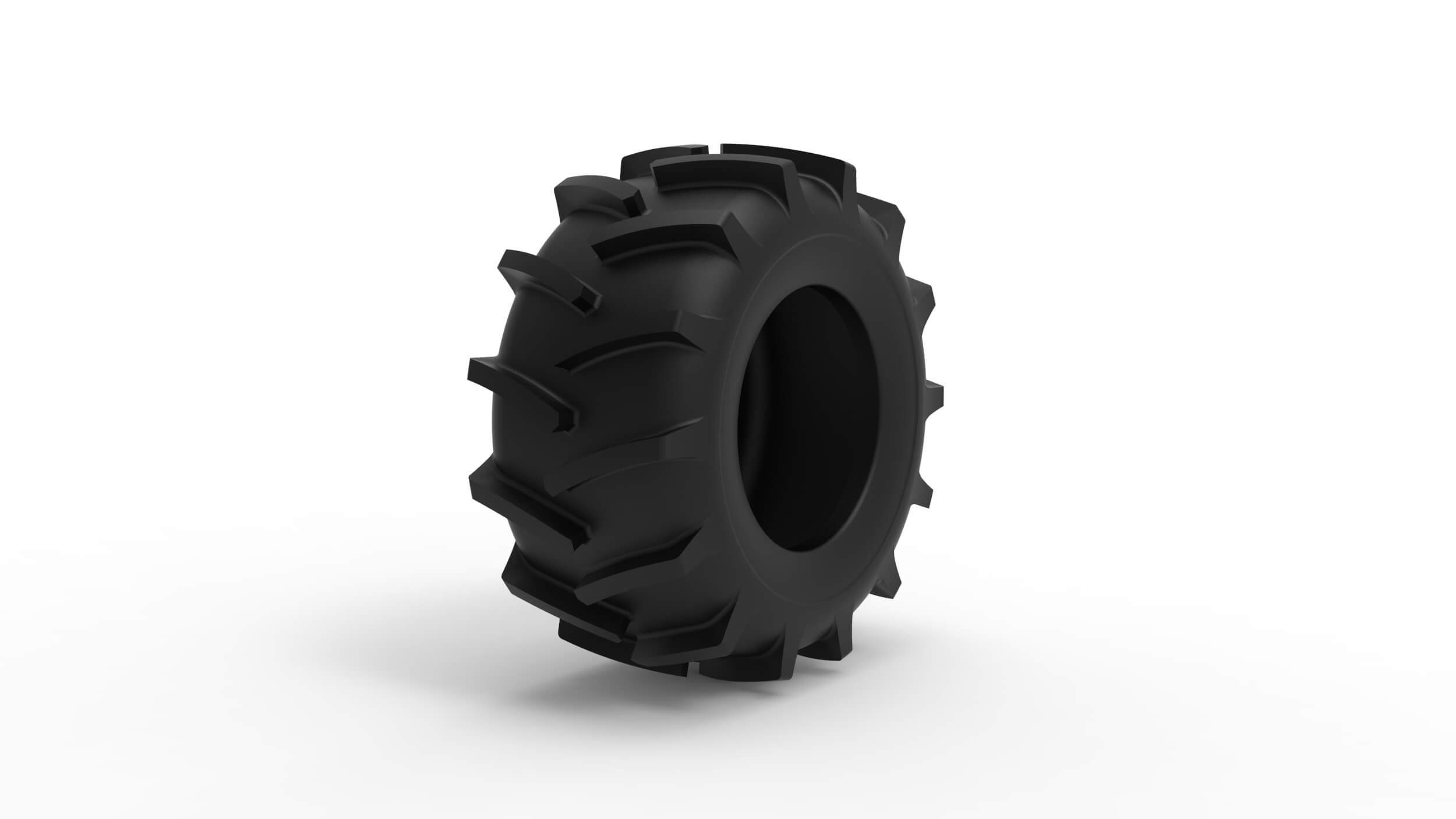 Tire of Redneck Rave Mud Truck Version 2 Scale 125 3D Model