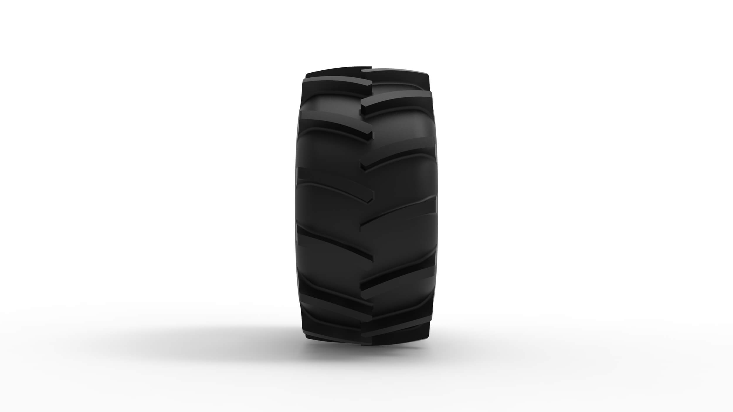 Tire of Redneck Rave Mud Truck Version 2 Scale 125 3D Model