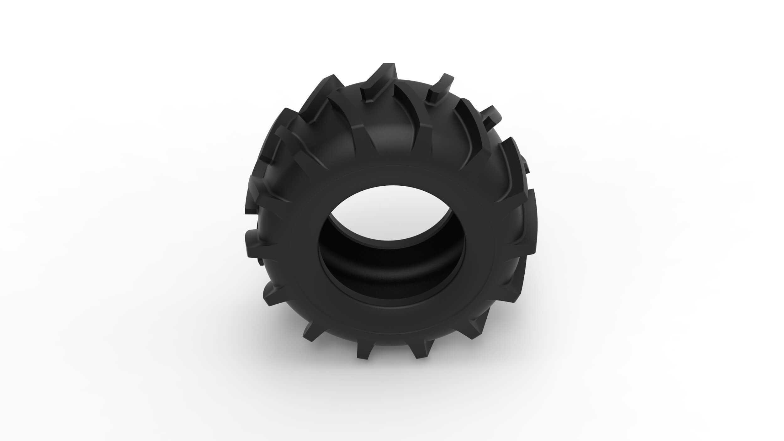 Tire of Redneck Rave Mud Truck Version 2 Scale 125 3D Model