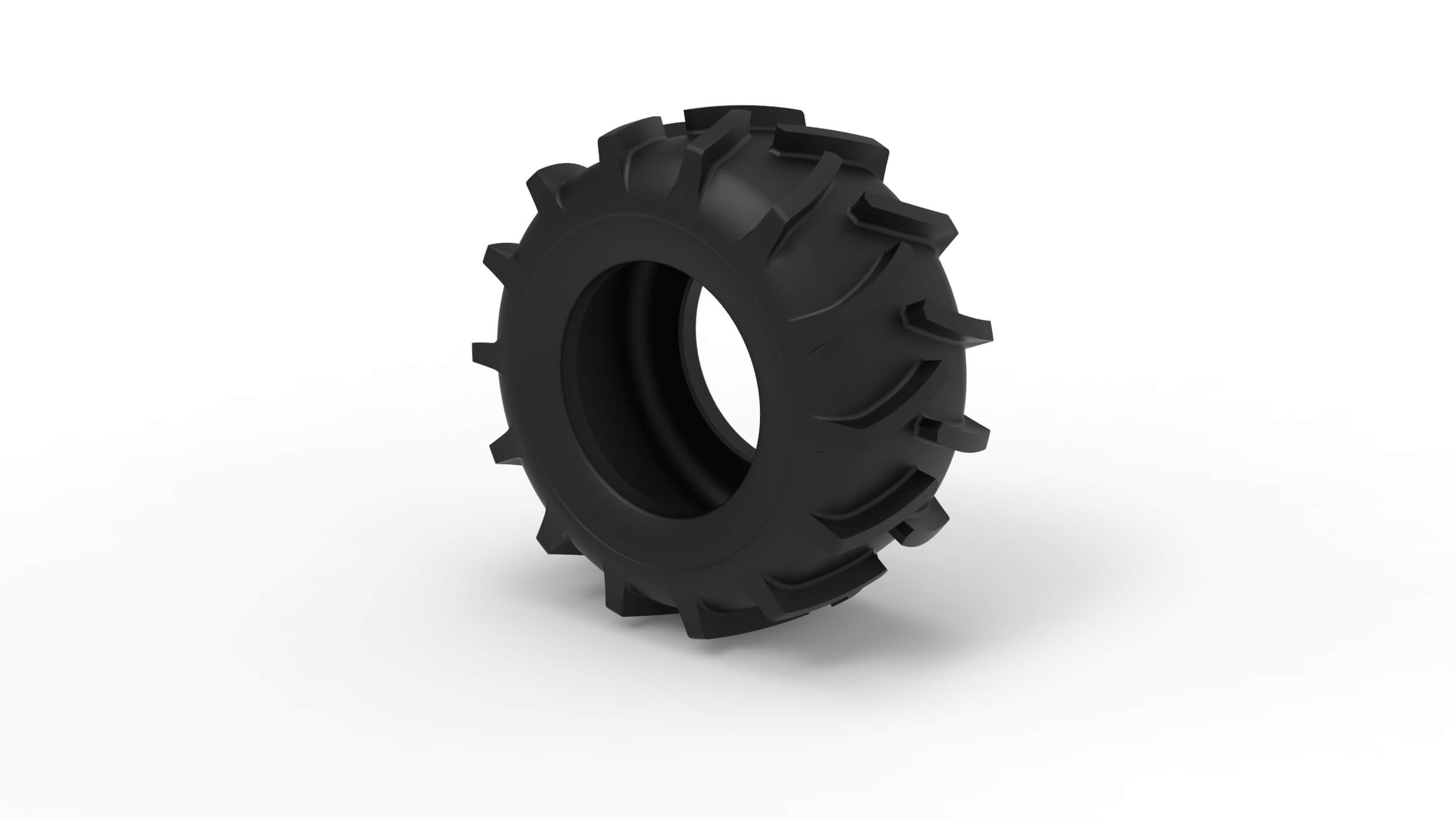 Tire of Redneck Rave Mud Truck Version 2 Scale 125 3D Model