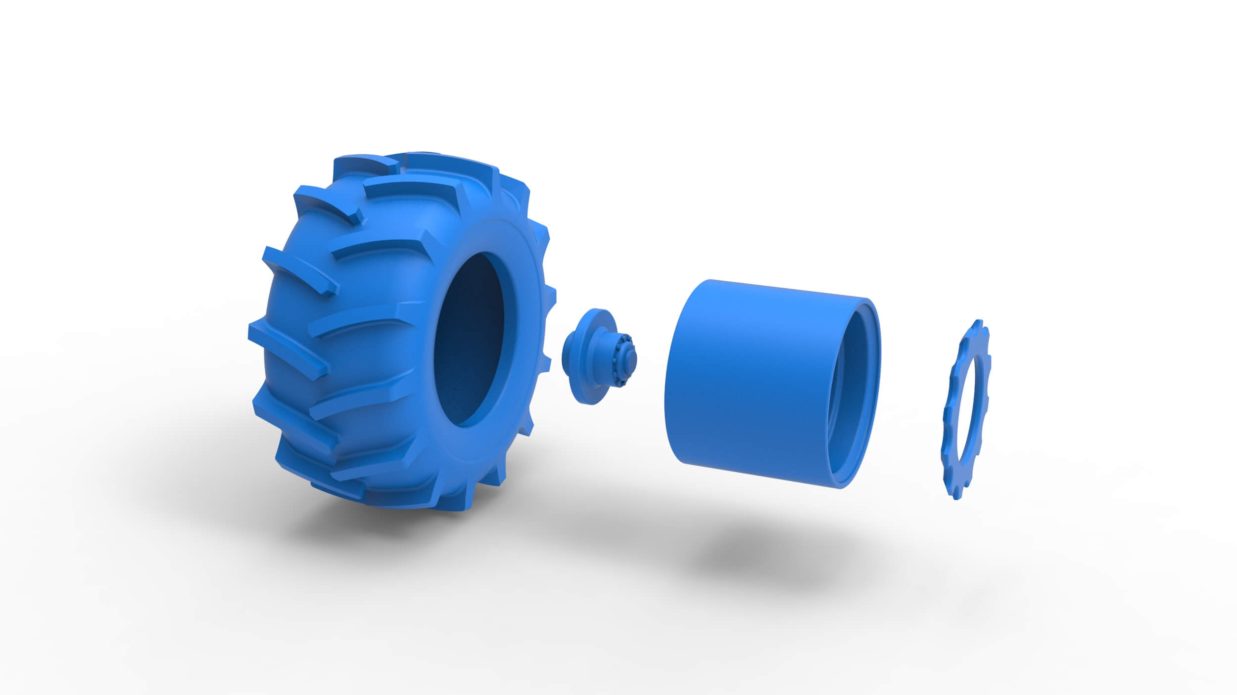 Wheel of Redneck Rave Mud Truck Version 2 Scale 125 3D Model