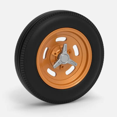Wheel of Vintage Dirt Race Car V5 Scale 1:25