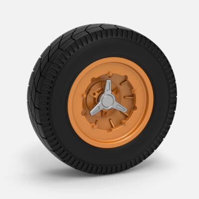 Wheel of Vintage Dirt Race Car V6 Scale 1 to 25