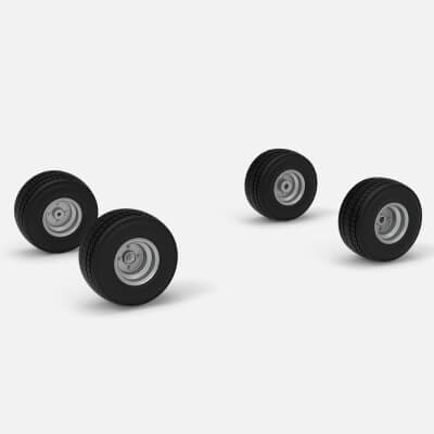 Wheel Set of BriSCA Micro Formula 2 Stock Car Scale 1:16