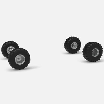 Wheel Set of Mud Dragster Version 3 Scale 1:25