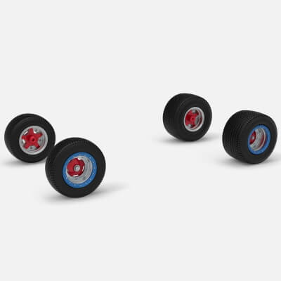 Wheel Set of Northeast Dirt Modified Stock Car V6 Scale 1:25