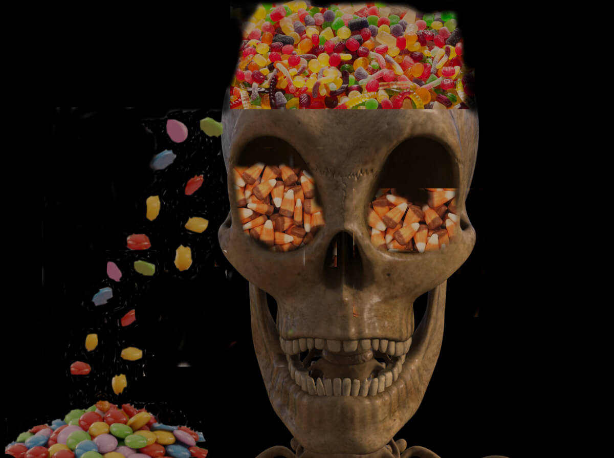 Candy on the Brain 3D Render, Digital Artwork by tedlogan88